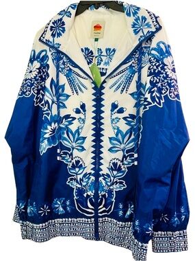 FARM Rio Blue and White Floral Jacket UNISEX